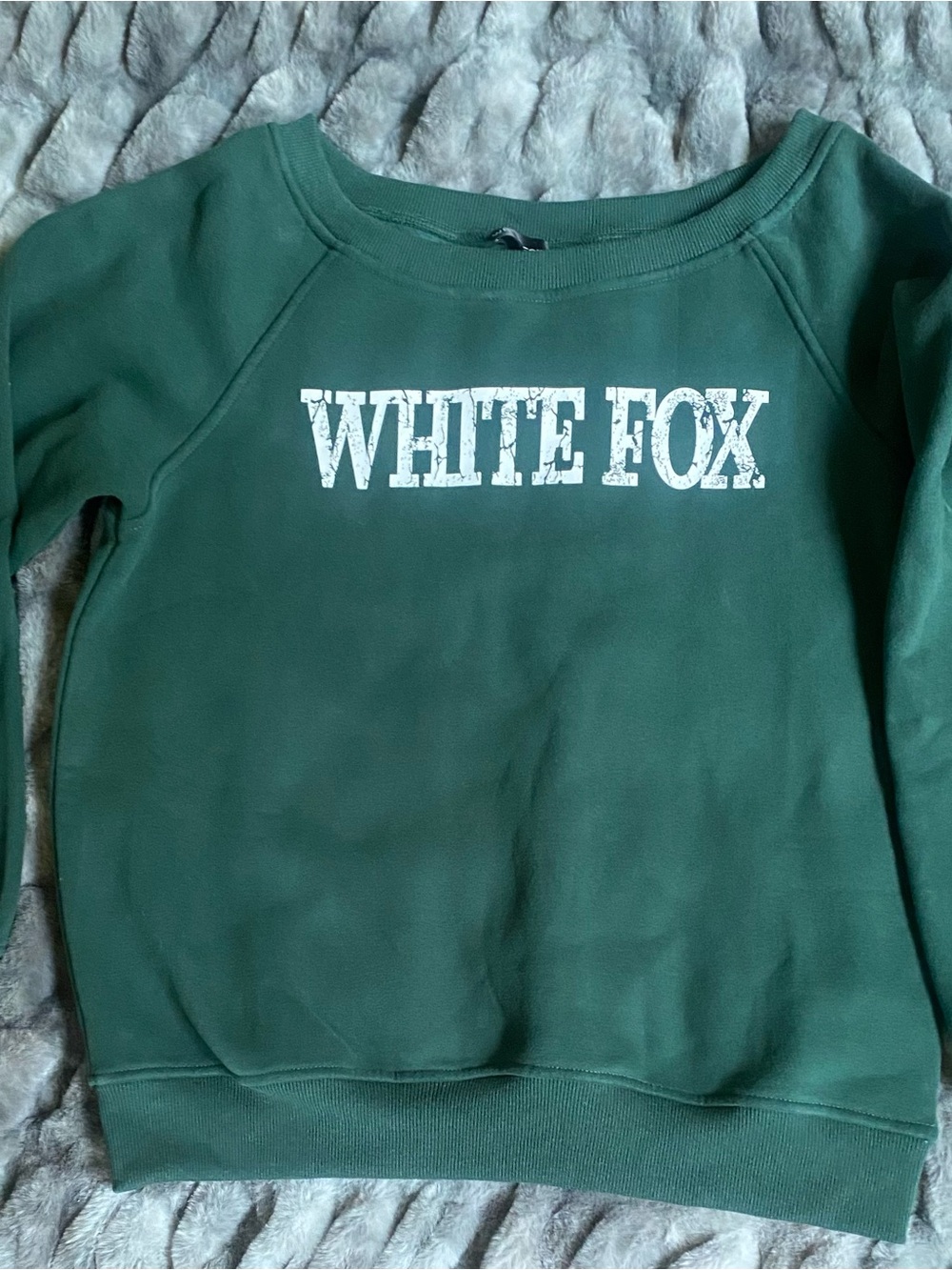 White Fox Dark Green Pullover Sweatshirt with White Logo